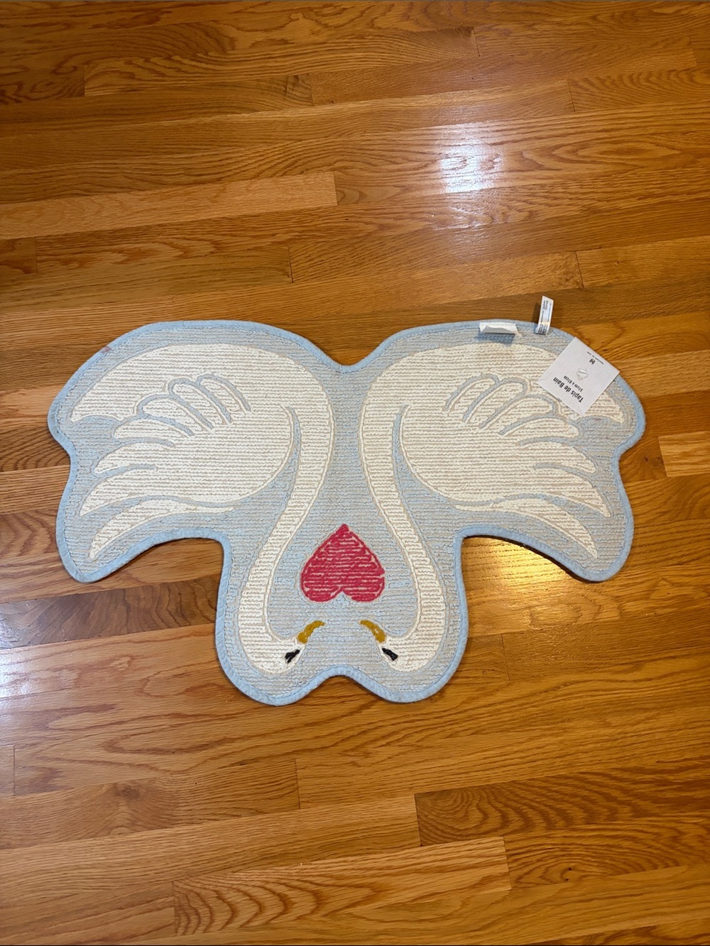Urban Outfitters Swan Heart Bath Mat NWT - Picture 8 of 9